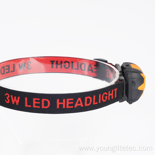dry battery adjustable angle 3 led modes headlamp